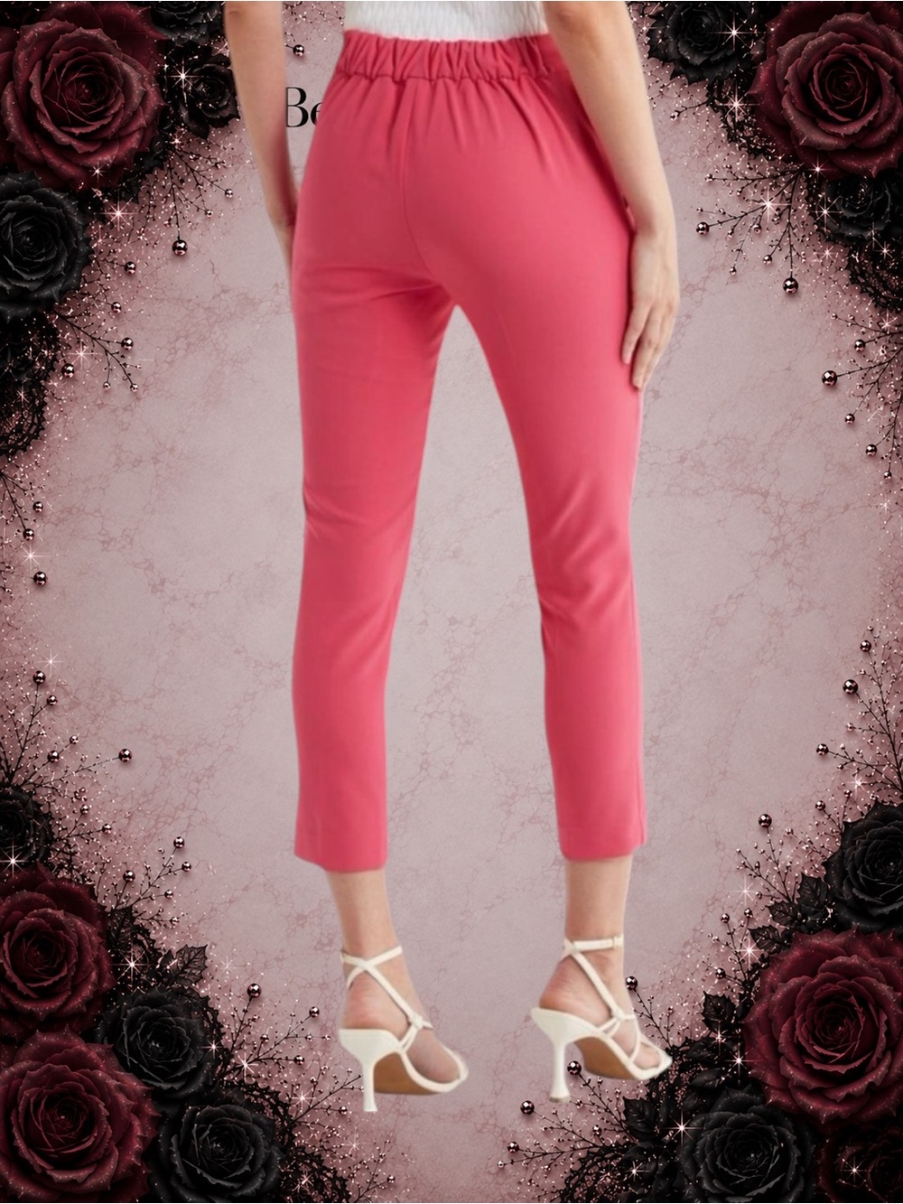 New Calvin Klein Stretch Woven Pull-On Pants - Lipstick - Picture 3 of 4